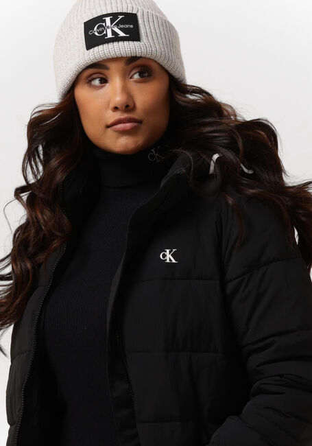 Schwarze CALVIN KLEIN Wattierte Jack LOGO HOOD LW PADDED COAT - large
