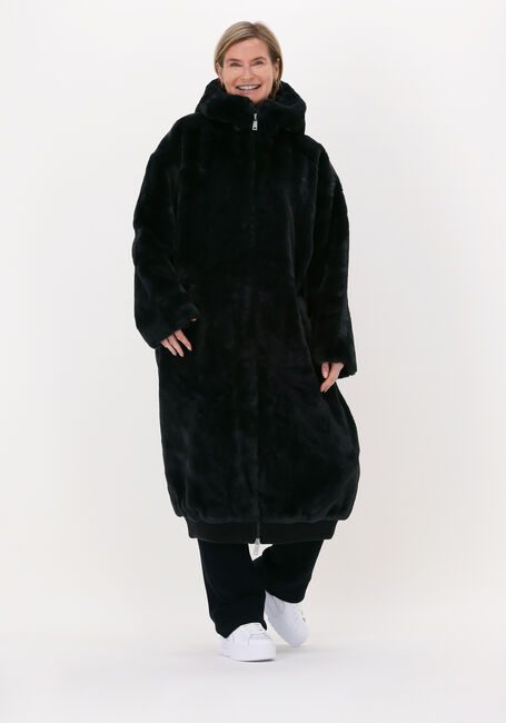 Schwarze UGG Fake-Fur-Jack W KOKO OVERSIZED FAUX FUR COAT - large