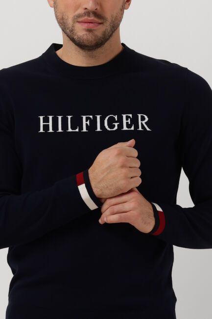 Dunkelblau TOMMY HILFIGER Pullover HILFIGER FLAG CUFF CREW NECK - large