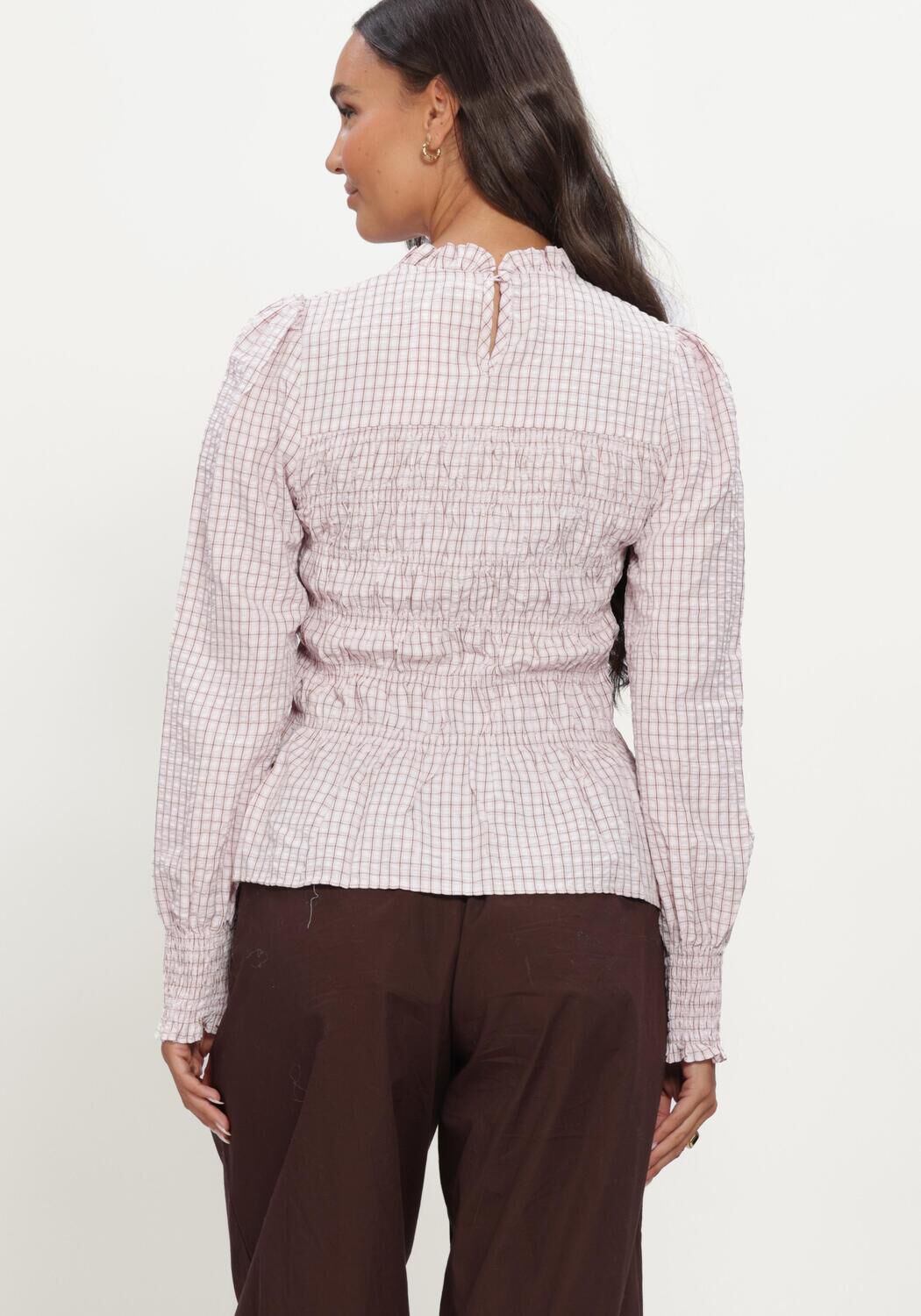 Hell-Pink NEO NOIR Blusen POSSA MINI CHECK BLOUSE - large