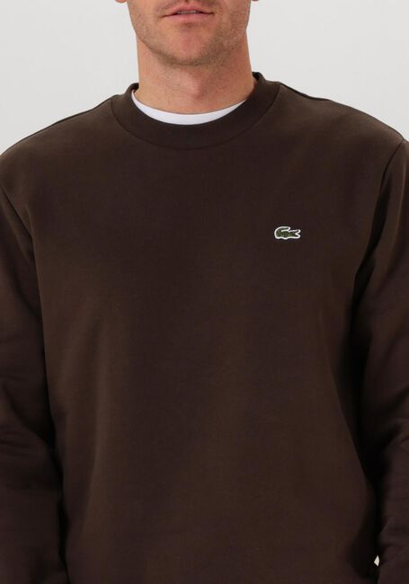 Braune LACOSTE Sweatshirt CLASSIC FIT BRUSHED FLEECE SWEATSHIRT - large
