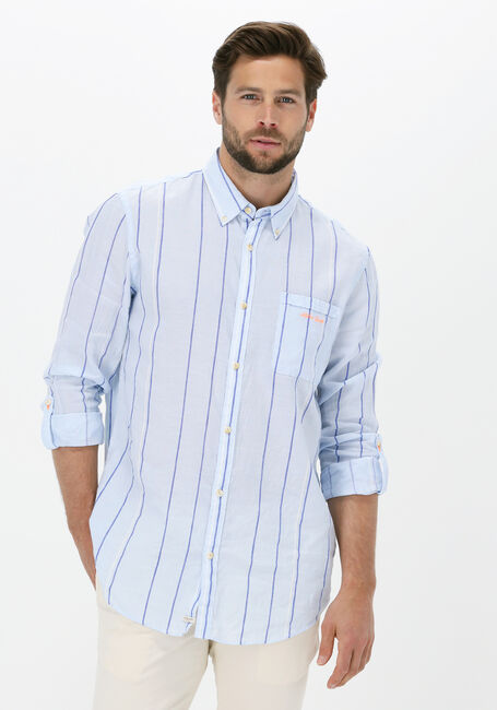 Blau/weiß gestreift SCOTCH & SODA Casual-Oberhemd REGULAR FIT - YARN DYED COTTON-LINEN BLEND SHIRT - large