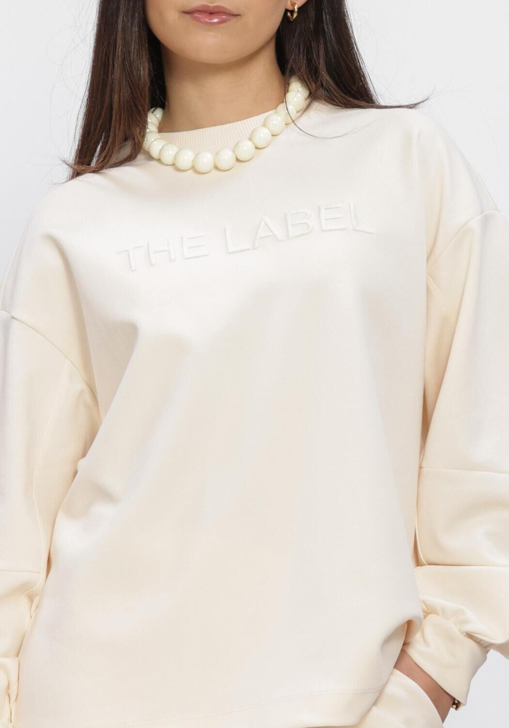 Creme ALIX THE LABEL Sweatshirt LADIES KNITTED BALLOON SLEEVE SWEATER - large
