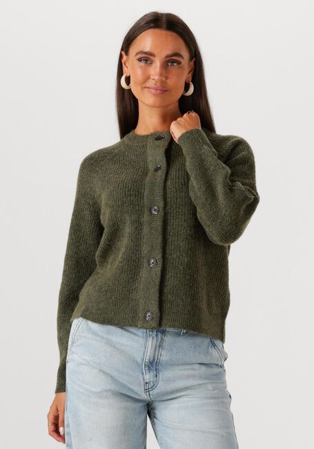 Olive SELECTED FEMME Strickjacke SLFLULU LS KNIT SHORT CARDIGAN - large