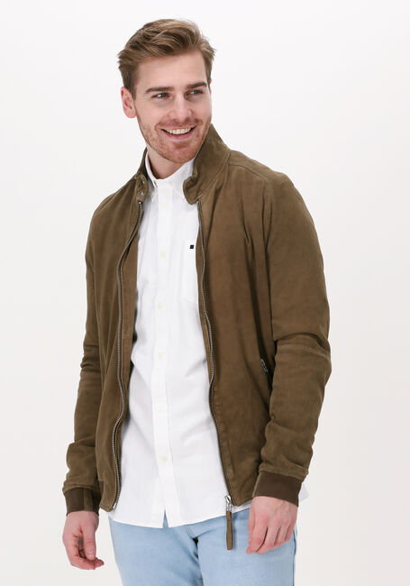 Taupe GOOSECRAFT Lederjack THOR BOMBER - large