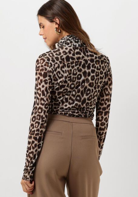 Braune CATWALK JUNKIE Tops & T-shirts MESH TURTLE NECK LEOPARD LONG SLEEVE - large