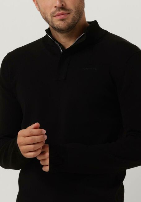 Schwarze PUREWHITE Pullover HALF ZIP WITH RIBBED COLLAR - large