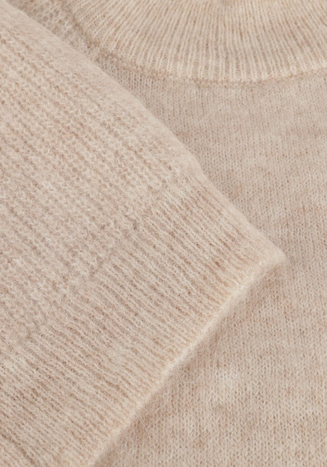 Beige SELECTED WOMEN Minikleid SLFLULU LS HIGH NECK KNIT DRESS - large