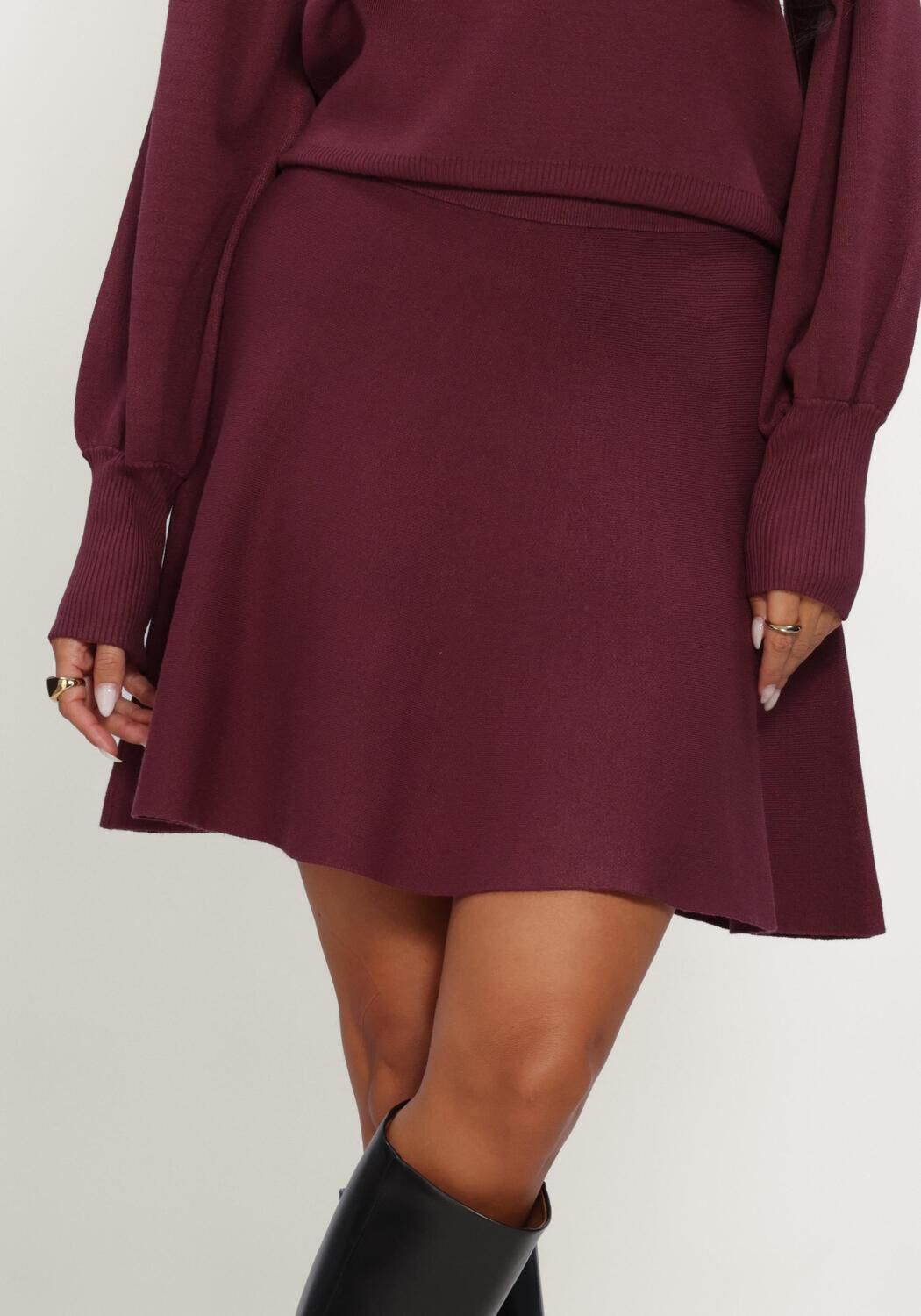Bordeaux Y.A.S. Minirock YASFONNY HW KNIT SKIRT S. - large
