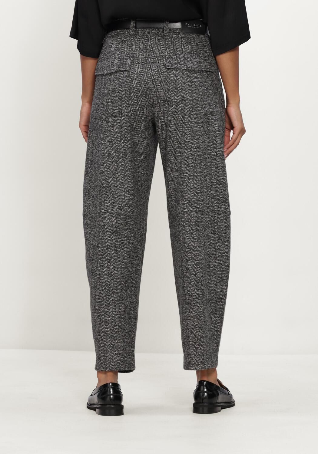 Graue CAMBIO Weite Hose ORLY PLAIN HERRINGBONE JERSEY JACQUARD - large
