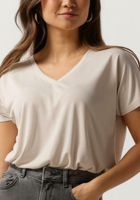 Sand MSCH COPENHAGEN T-shirt MSCHFENYA MODAL V NECK TEE - large
