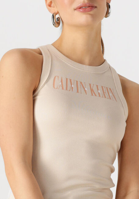 Beige CALVIN KLEIN Top VARSITY CALVIN KLEIN RIB TANK - large