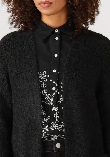 Schwarze OBJECT Strickjacke OBJMILU LS LO LONG KNIT CARDIGAN - large