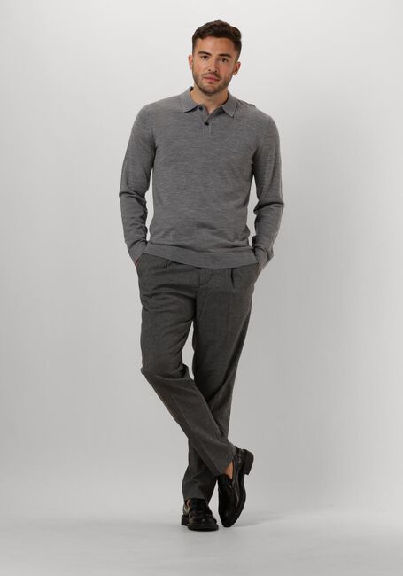Graue SELECTED MEN Pullover SLHTRAY LS KNIT MERINO POLO - large
