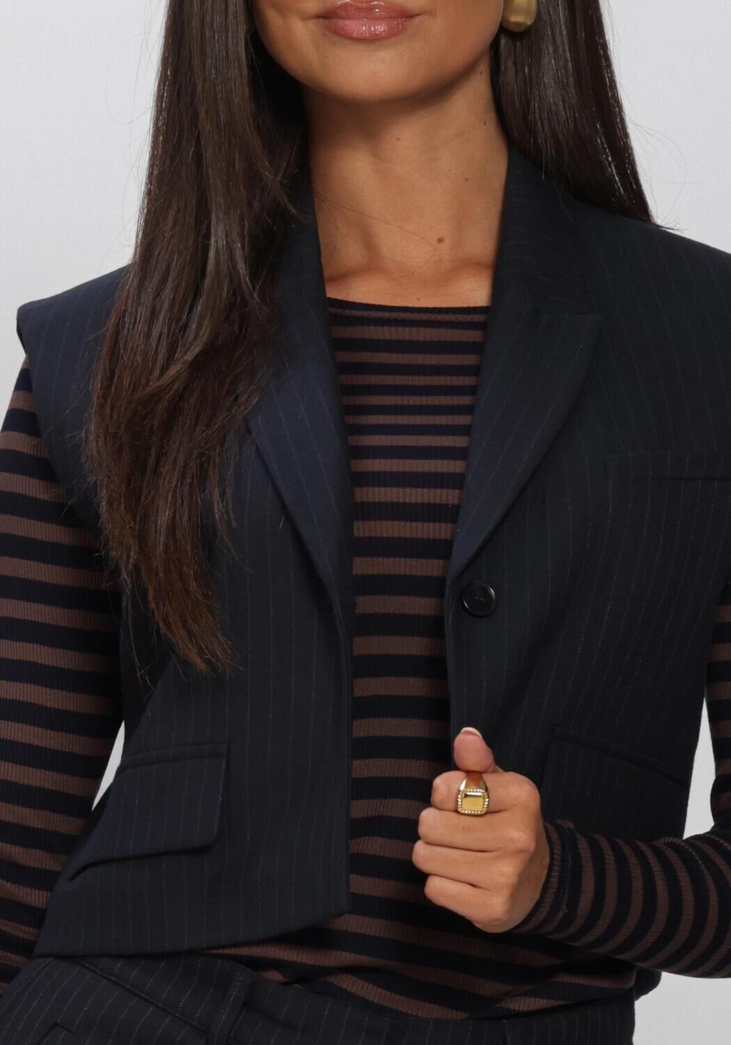 Dunkelblau BY-BAR Blazer BOBI PINSTRIPE GILET - large