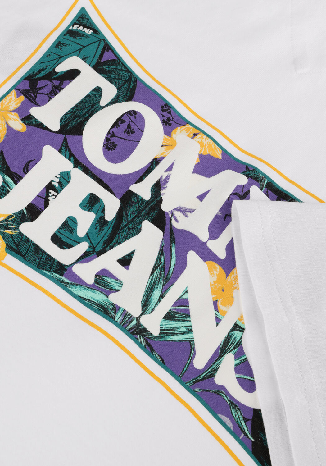 Wei&szlig;e TOMMY JEANS T-shirt TJM REG FLOWER POWER TEE - large