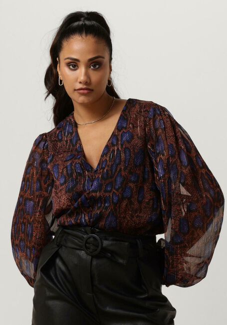 Cognacfarbene FREEBIRD Blusen LEANDRA - large