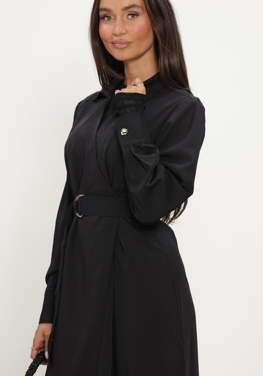 Schwarze LINA LOCCHI Maxikleid LL-BELINDA - large