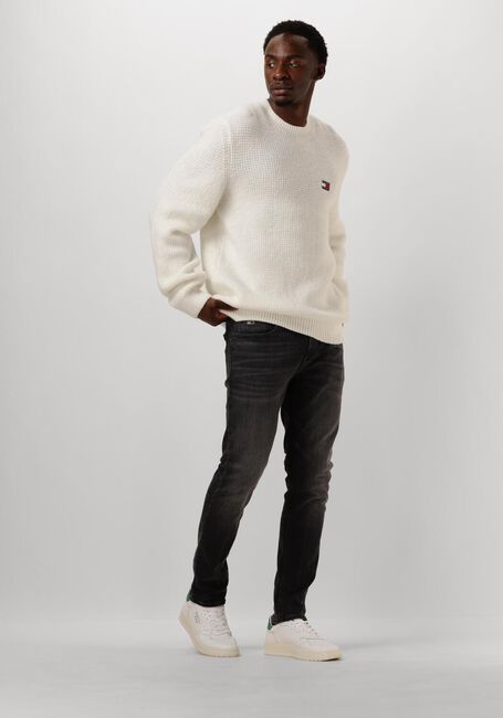 Weiße TOMMY JEANS Pullover TJM REG WAFFLE SWEATER - large