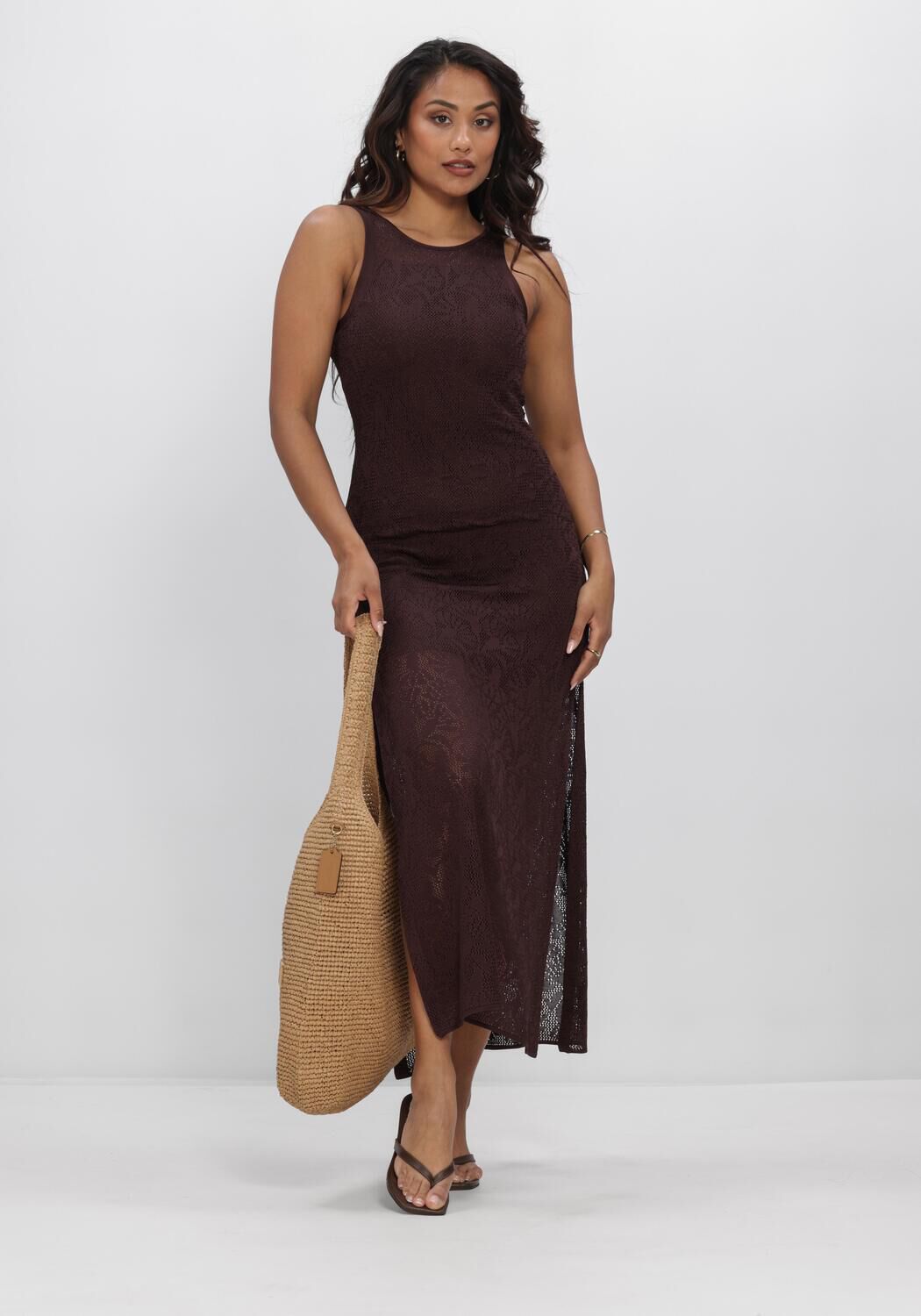 Braune VANESSA BRUNO Maxikleid ETTA - large