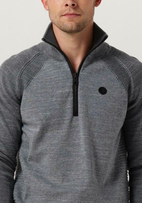 Dunkelblau CAST IRON Pullover HALF ZIP COLLAR COTTON HEATHER PLATED HALF ZIP - large