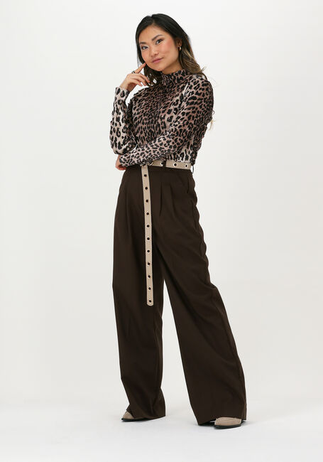 Braune CATWALK JUNKIE Top LS WILD LEOPARD VELVET - large