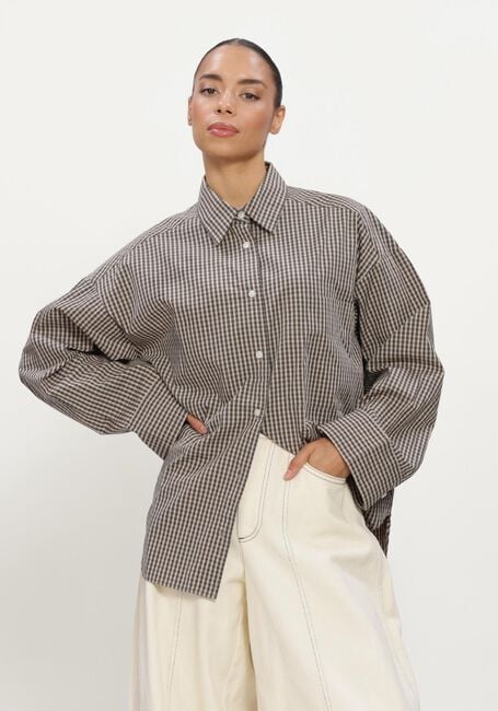 Beige BOII STUDIOS Top FIE CHECK SHIRT - large
