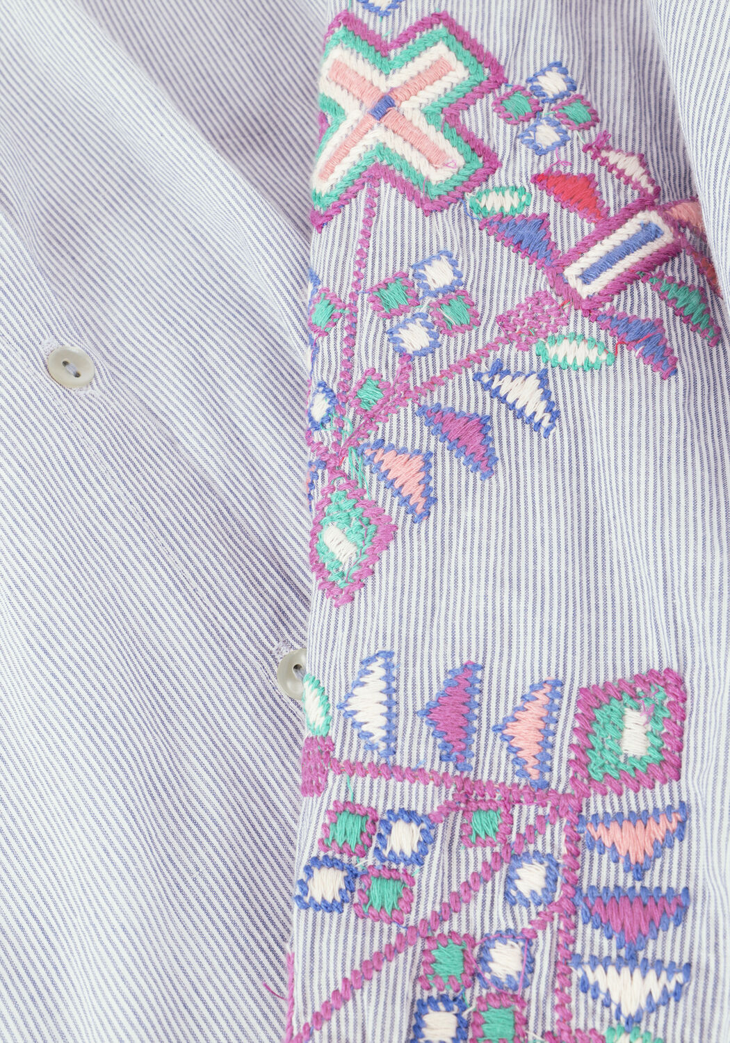 Blaue BY-BAR Blusen BECKY PINSTRIPE BLOUSE - large