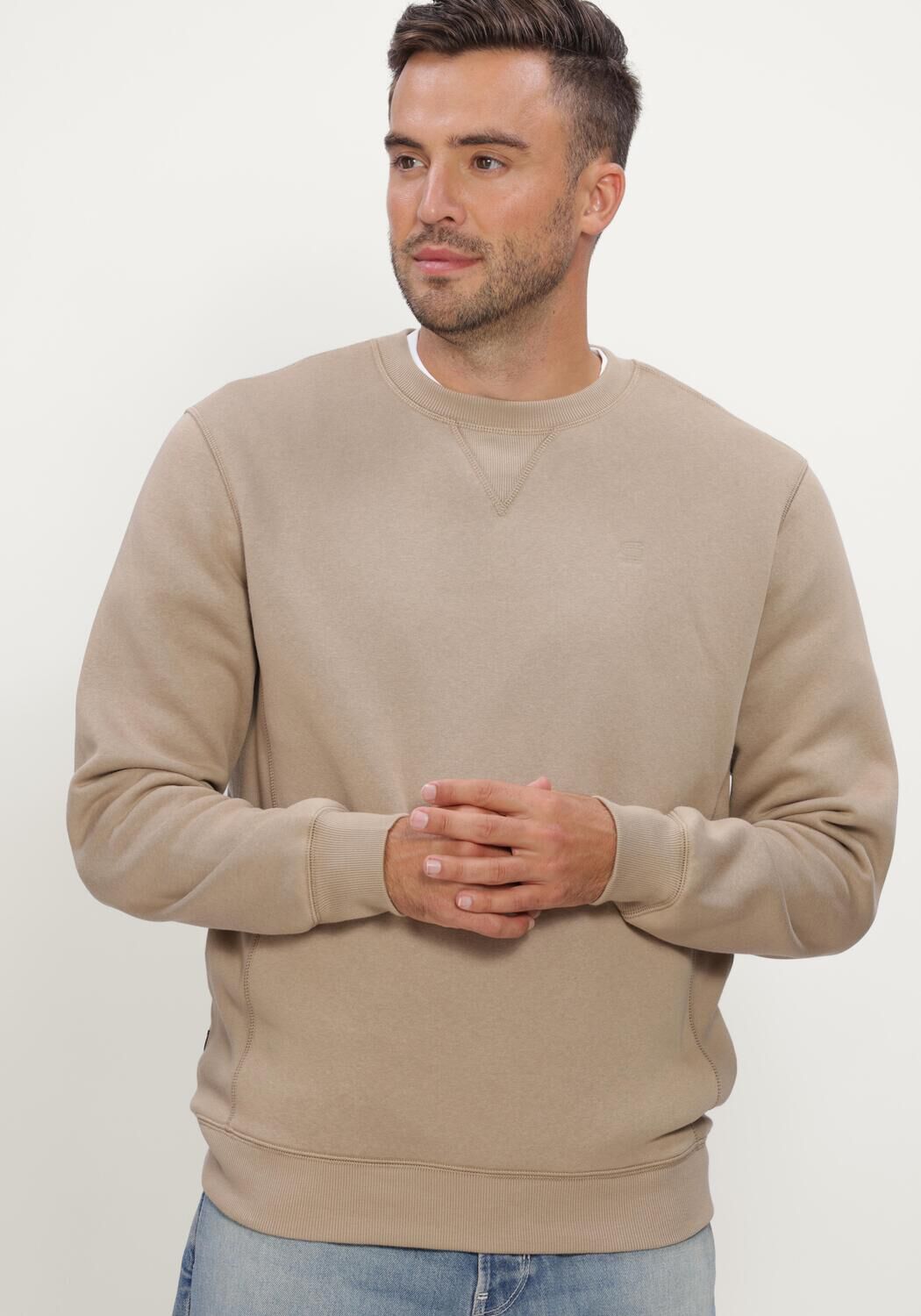 Beige G-STAR RAW Pullover PREMIUM CORE R SW L\S - large