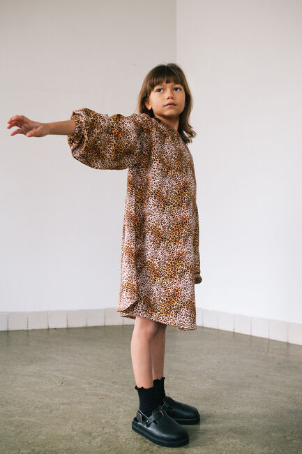 Braune DAILY BRAT Minikleid LEOPARD HEART SWEAT DRESS - large