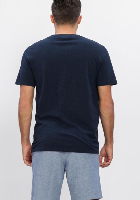 Dunkelblau SELECTED MEN T-shirt SLHADAM LINEN BLEND SS TEE NOOS - large