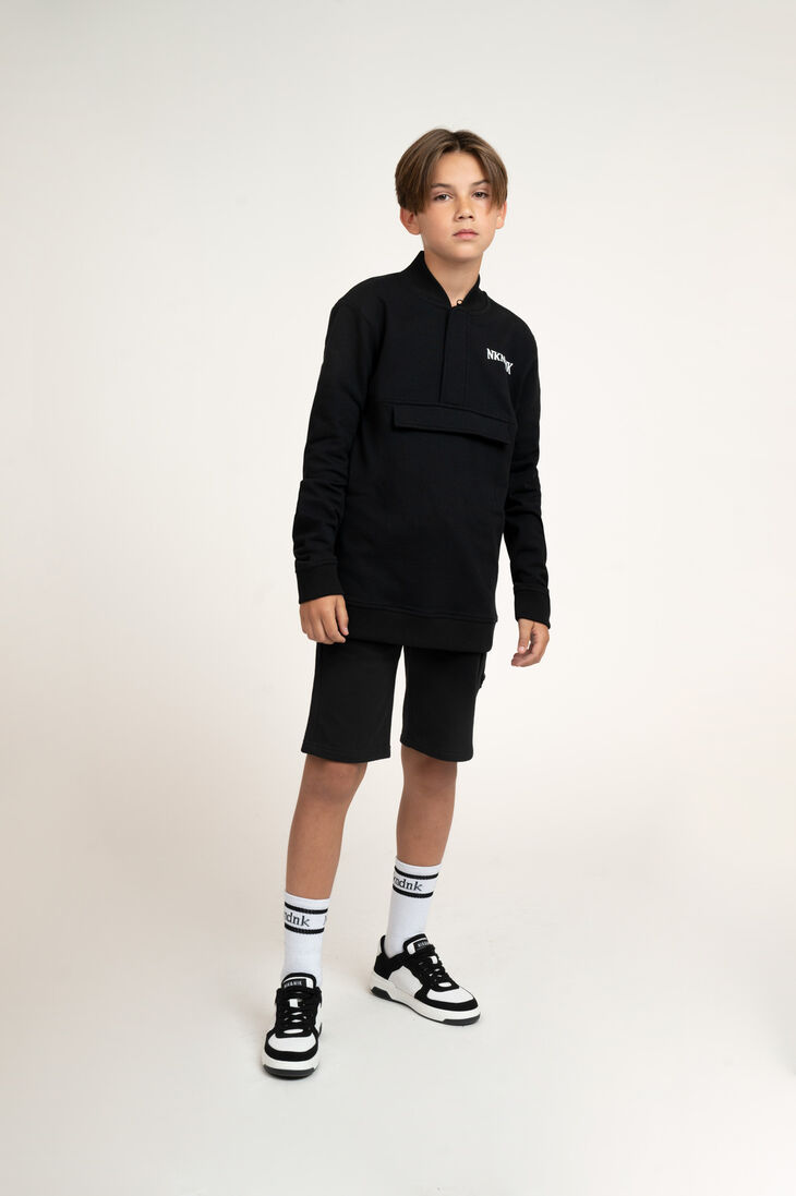 schwarze nik & nik kurze hose rubber badge sweat shorts