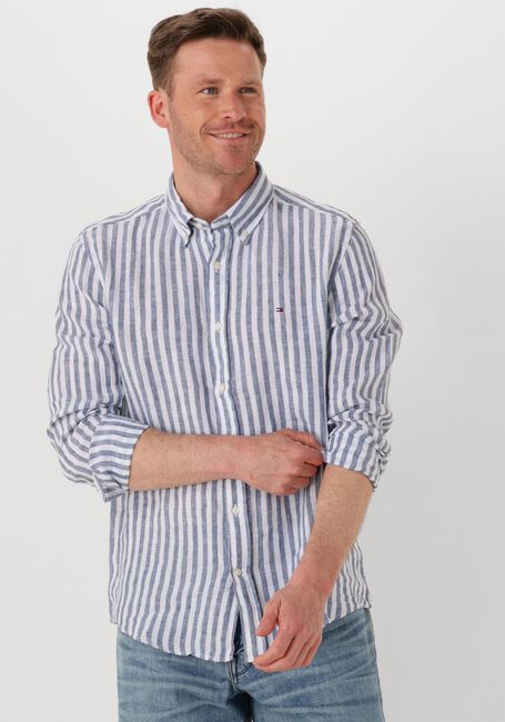 Blaue TOMMY HILFIGER Casual-Oberhemd LINEN ESSENTIAL STRIPE RF SHIRT - large
