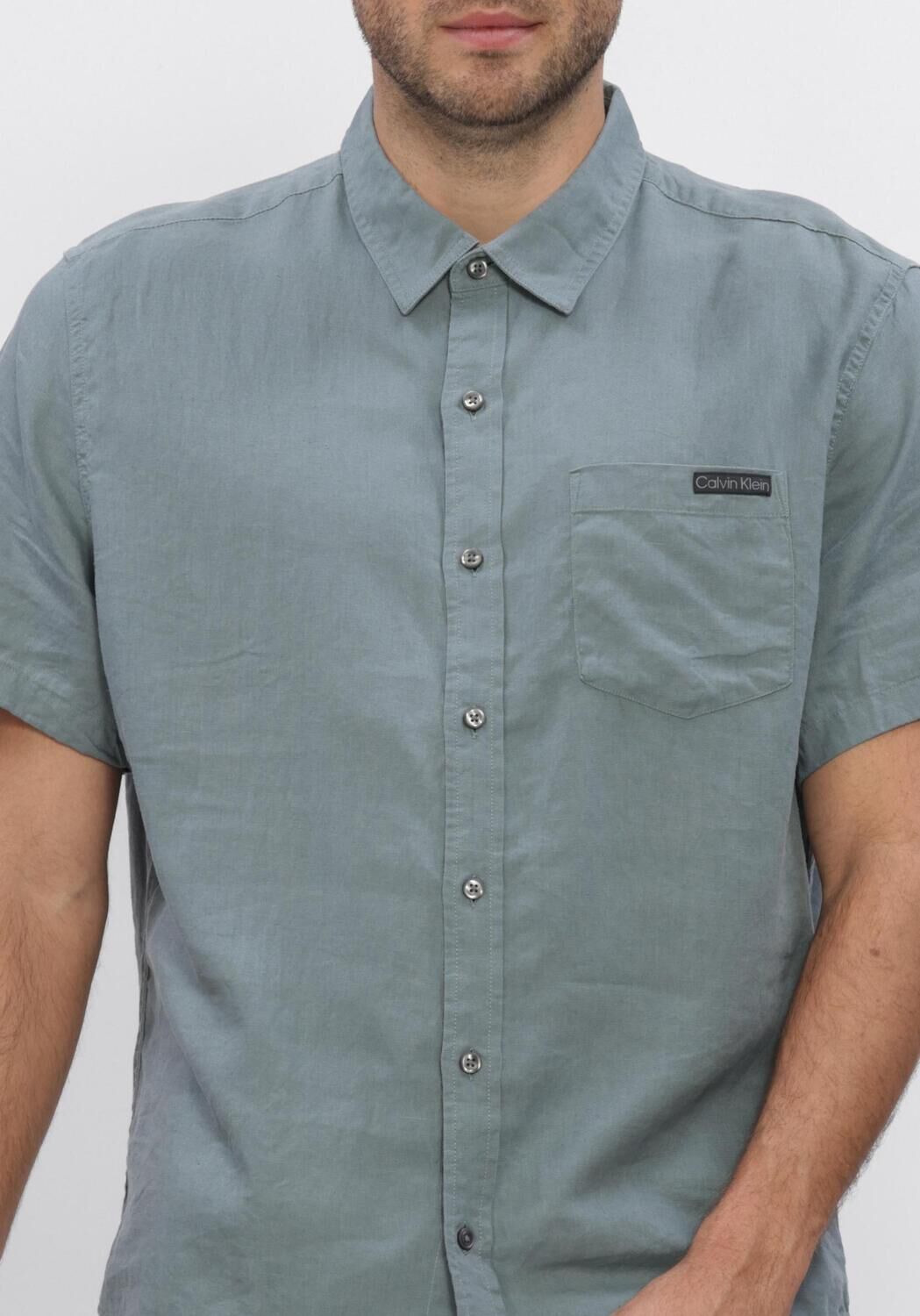 Gr&uuml;ne CALVIN KLEIN Casual-Oberhemd SS SOLID CASUAL LINEN CLASSIC SH - large