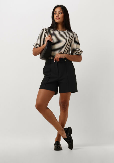 Schwarze JANSEN AMSTERDAM Hosen WQ441 WOVEN HIGH WAISTED SHORT - large