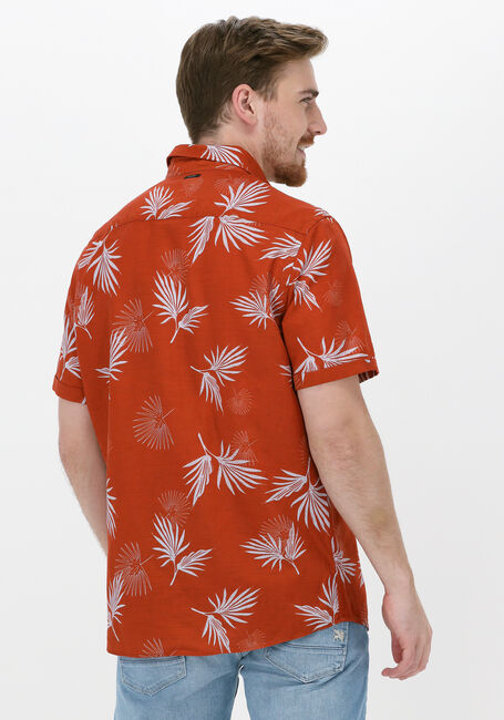 Rote VANGUARD Casual-Oberhemd SHORT SLEEVE SHIRT PRINTED TENCEL COTTON LINEN - large