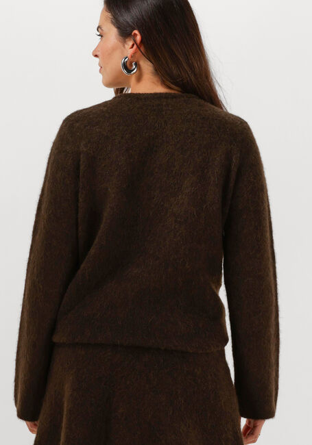 Braune SELECTED WOMEN Pullover SLFLULU BRUSHED LS KNIT KEYHOLE O-NECK - large