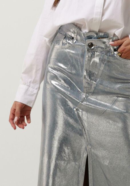 Hellblau CO'COUTURE Maxirock FOIL DENIM SKIRT - large