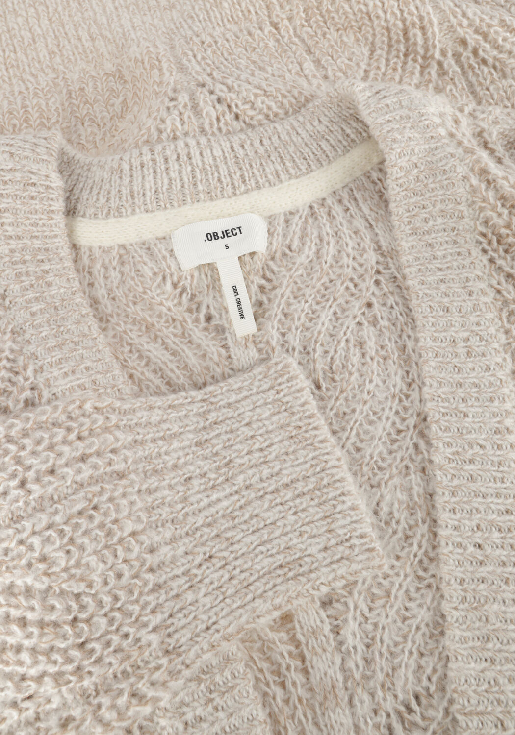 Beige OBJECT Strickjacke OBJNOVA STELLA L/S KNIT CARDIGAN - large