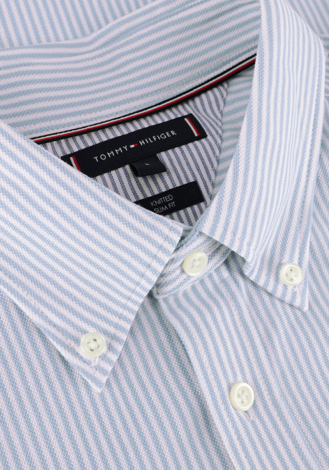 Hellblau TOMMY HILFIGER Klassisches Oberhemd 1985 KNIT STRIPE SF SHIRT - large