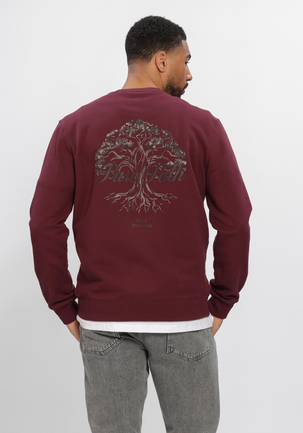 Bordeaux PURE PATH Pullover ROOTED TREE - large