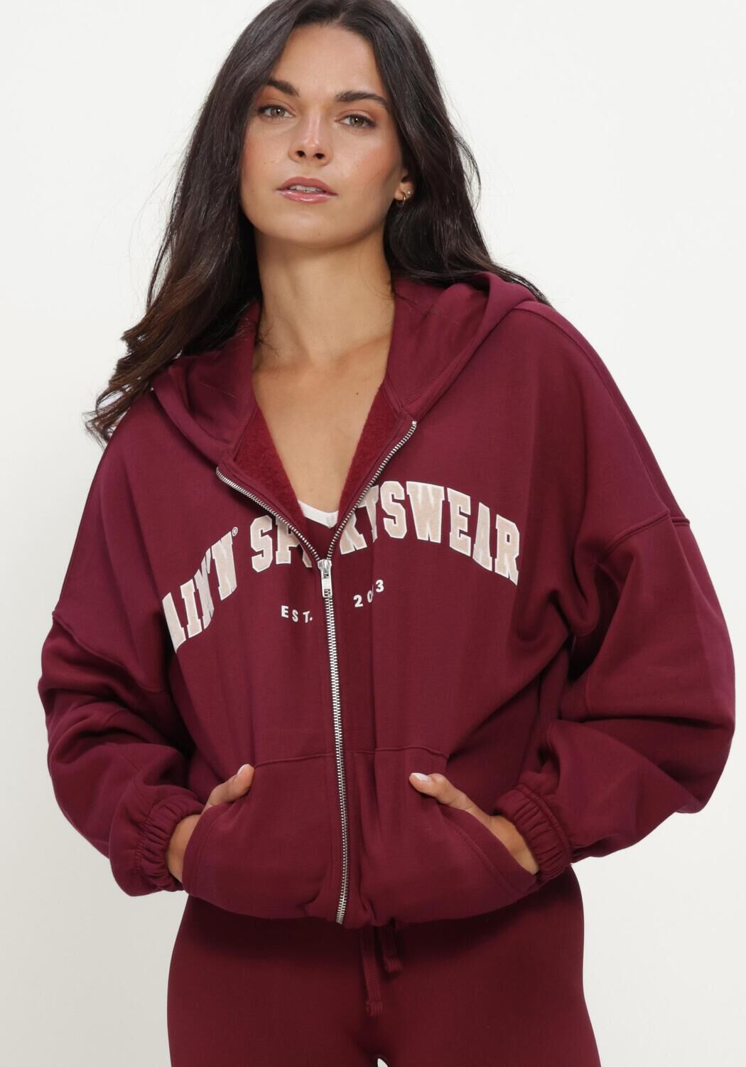 Bordeaux AIM'N Sweatshirt VARSITY SWEAT ZIP HOOD - large