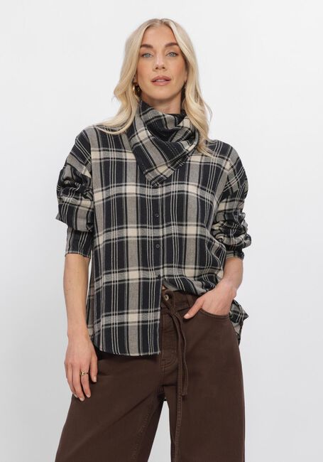 Mehrfarbige/Bunte STUDIO ANNELOES Blusen Leira check scarf blouse - large