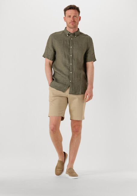 Grüne TOMMY HILFIGER Casual-Oberhemd PIGMENT DYED LINEN RF SHIRT S/S - large