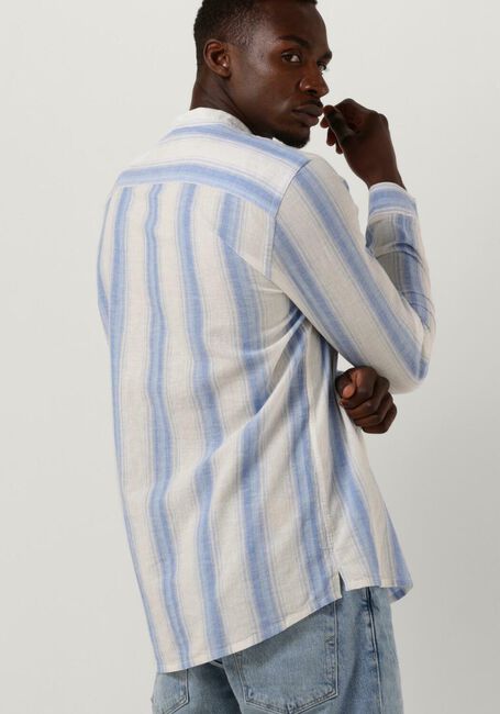 Weiße SCOTCH & SODA Casual-Oberhemd COTTON LINEN BLEND KAFTAN IN CHECKS AND STRIPES - large