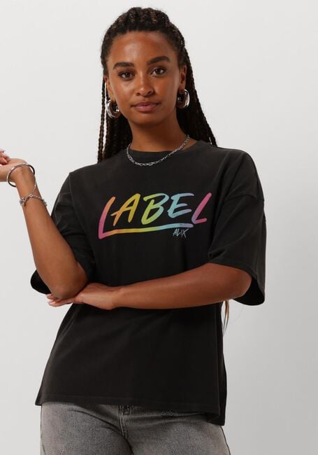 Graue ALIX THE LABEL T-shirt LADIES KNITTED WASHED LABEL T-SHIRT - large