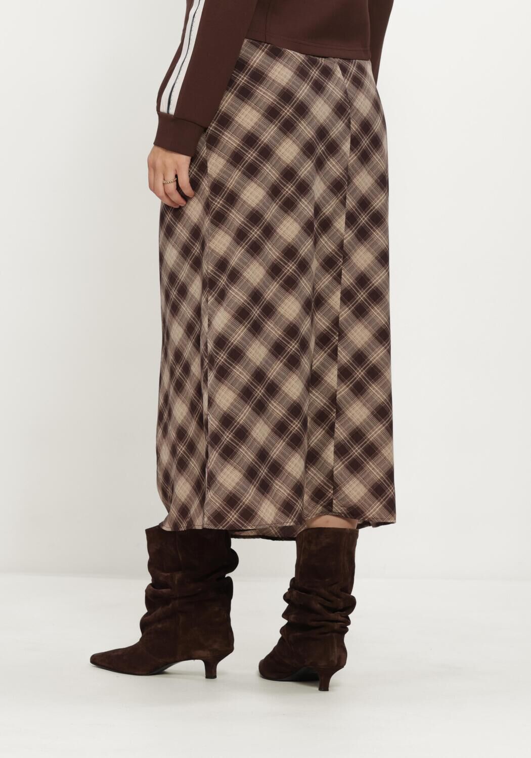Braune AIMEE THE LABEL R&ouml;cke HAVANAW6 CHECK SKIRT - large