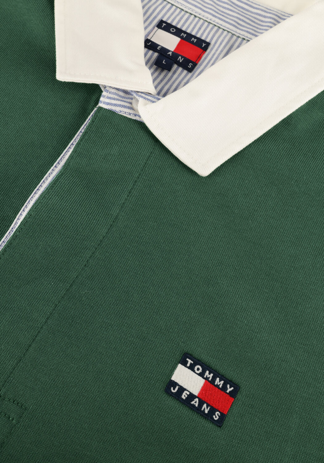 Dunkelgr&uuml;n TOMMY JEANS Polo-Shirt TJM RLX ESS BADGE RUGBY - large