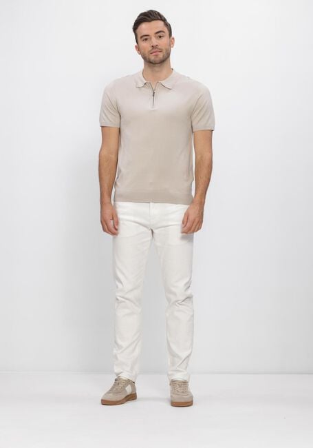 Beige PURE PATH Polo-Shirt ZIP KNITTED POLO - large