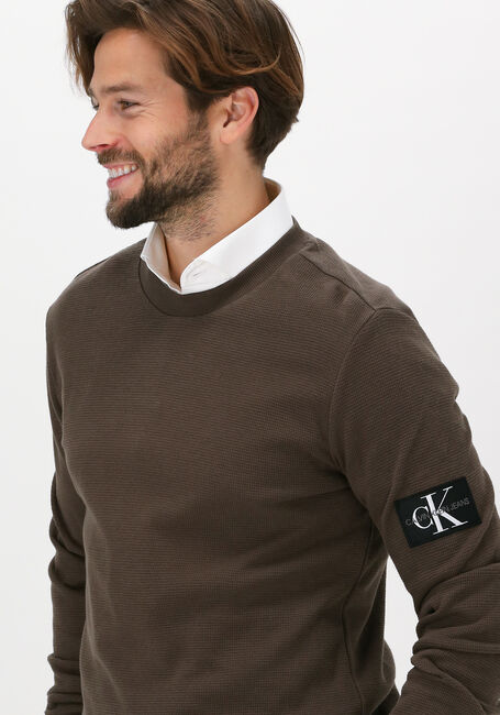 Grüne CALVIN KLEIN Sweatshirt BADGE WAFFLE LS TEE - large